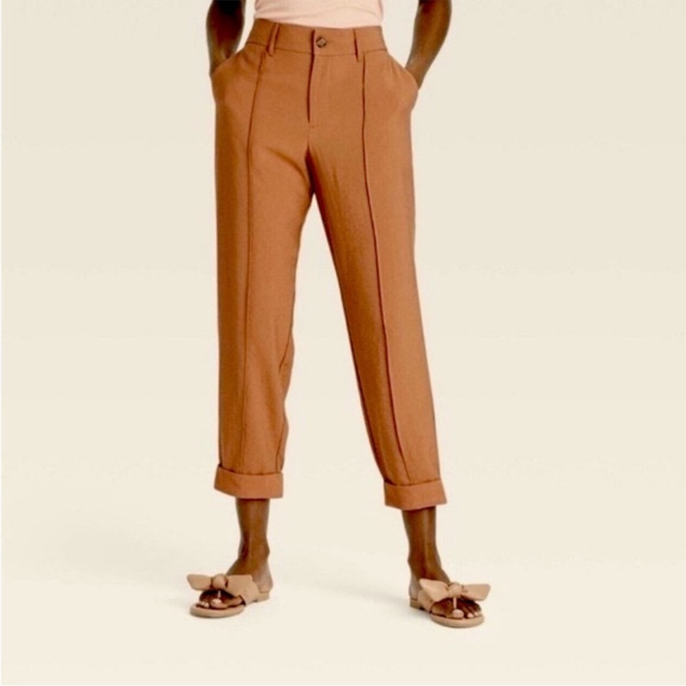 5/$25 A New Day Orange Rust Tan Cuffed Cropped Pants Trousers